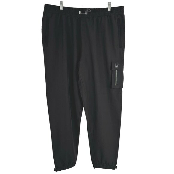 Spyder Active Jogger Cargo Pants Mens XL Black Stretch Woven NWT PT-2304‎ - Picture 1 of 13